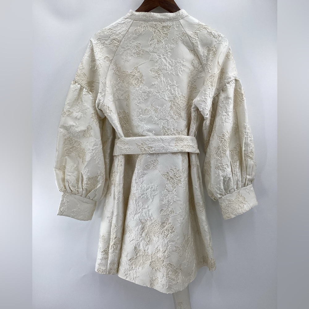 Ellison Shimmer Jacquad Dress in Cream - Picture 3 of 13